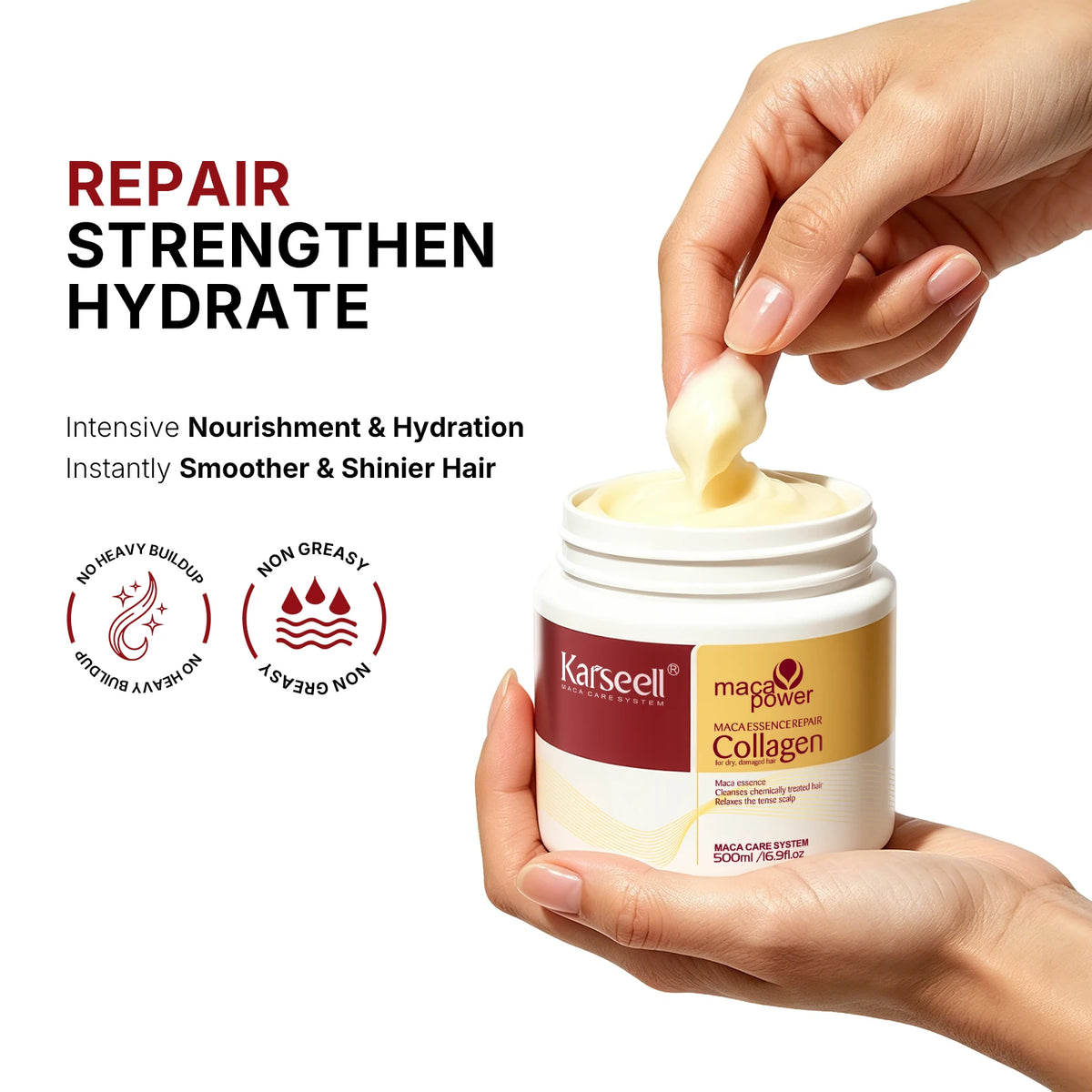 Karseell Masque Capillaire au Collagène & Huile d'Argan — Réparation Intense 100ml / 500ml