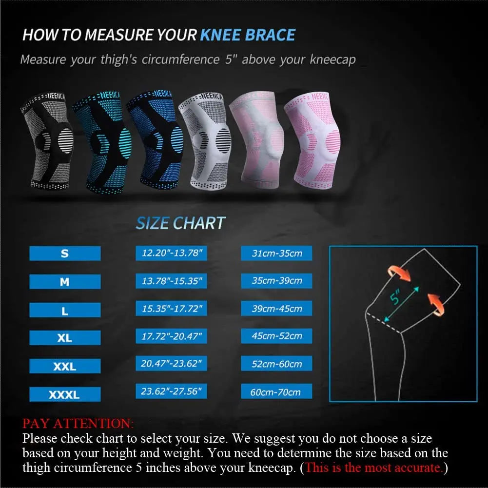 🍃  NEENCA – genouillère en cuivre avec coussinet de Gel pour la rotule et stabilisateurs latéraux pour le soulagement des douleurs articulaires, pour le Sport, l'arthrite