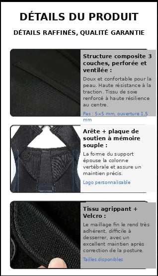 Correcteur de Posture Réglable – Soulage le Dos, Redresse les Épaules